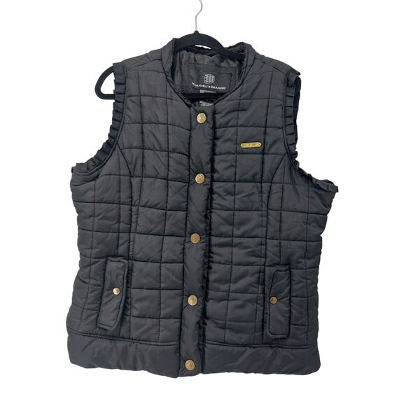 Vtg Makaveli Branded Black Vest Black Puff Size 3X Distroyed - Picture 1 of 16